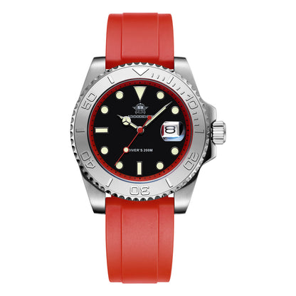 ★Saldi Anniversario★ADDIESDIVE Orologio Sportivo al Quarzo da 41 mm Impermeabile 200 m (AD2040) rosso argento Cinturino in silicone