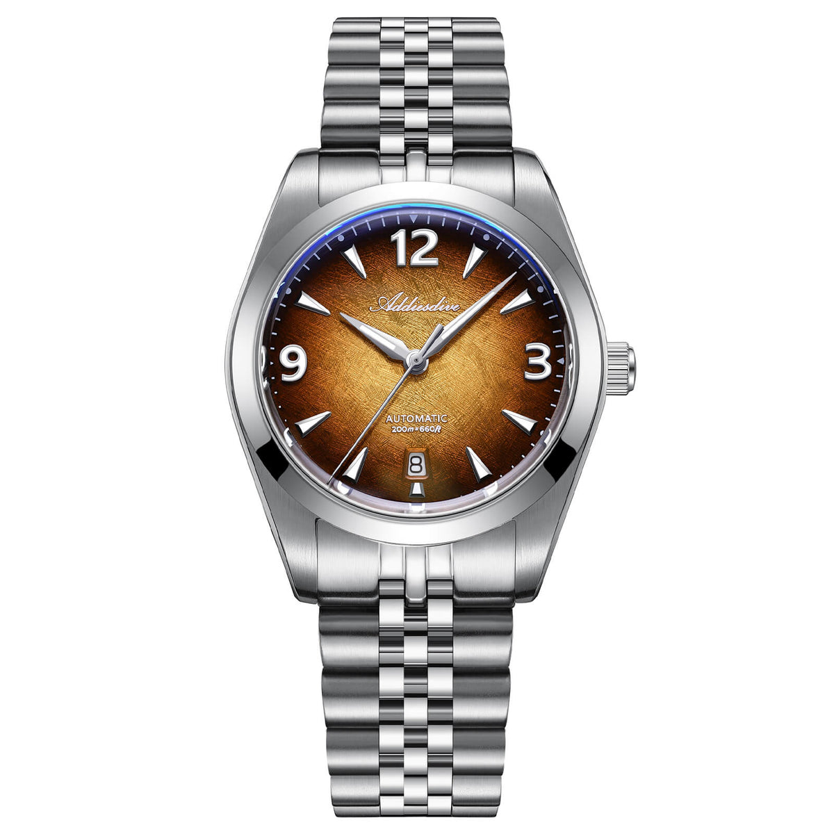 ADDIESDIVE AD2560 Orologio Automatico da Uomo 39mm – Miyota 8215, Vetro Zaffiro e Impermeabilità 200m marrone