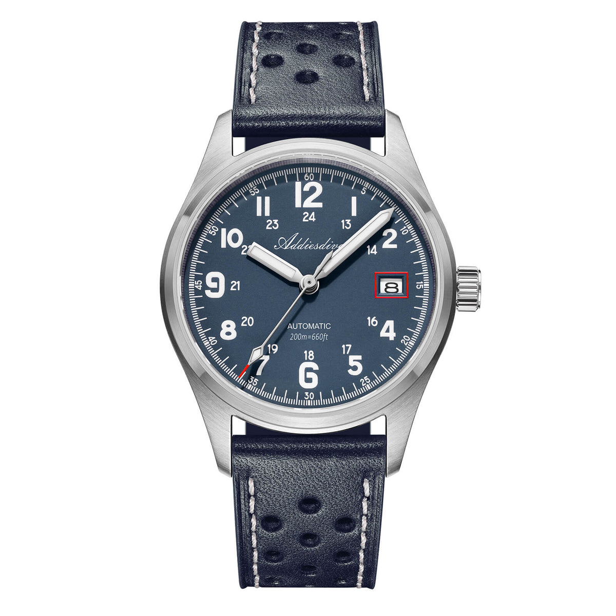 🔥SALDI D'AUTUNNO 🔥ADDIESDIVE 39mm Orologio Explore NH35 Automatico AD2070 blu Cinturino in pelle