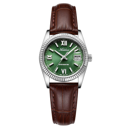★Nuovi Arrivi★Orologio da donna di lusso Addies da 28 mm con movimento al quarzo AW25901 Argento e verde