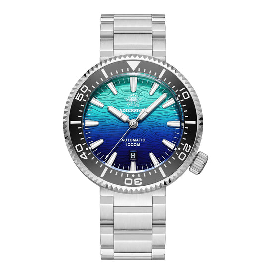 ★Saldi Anniversario★Orologio subacqueo Addiesdive da 46 mm in stile hockey, movimento automatico giapponese AD2526 海洋蓝渐变