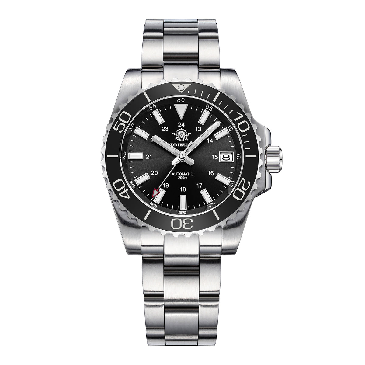 ★Saldi Anniversario★Orologio subacqueo automatico da uomo ADDIESDIVE con vetro zaffiro sintetico AD2504 Nero