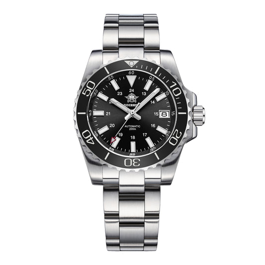 ★Saldi Anniversario★Orologio subacqueo automatico da uomo ADDIESDIVE con vetro zaffiro sintetico AD2504 Nero