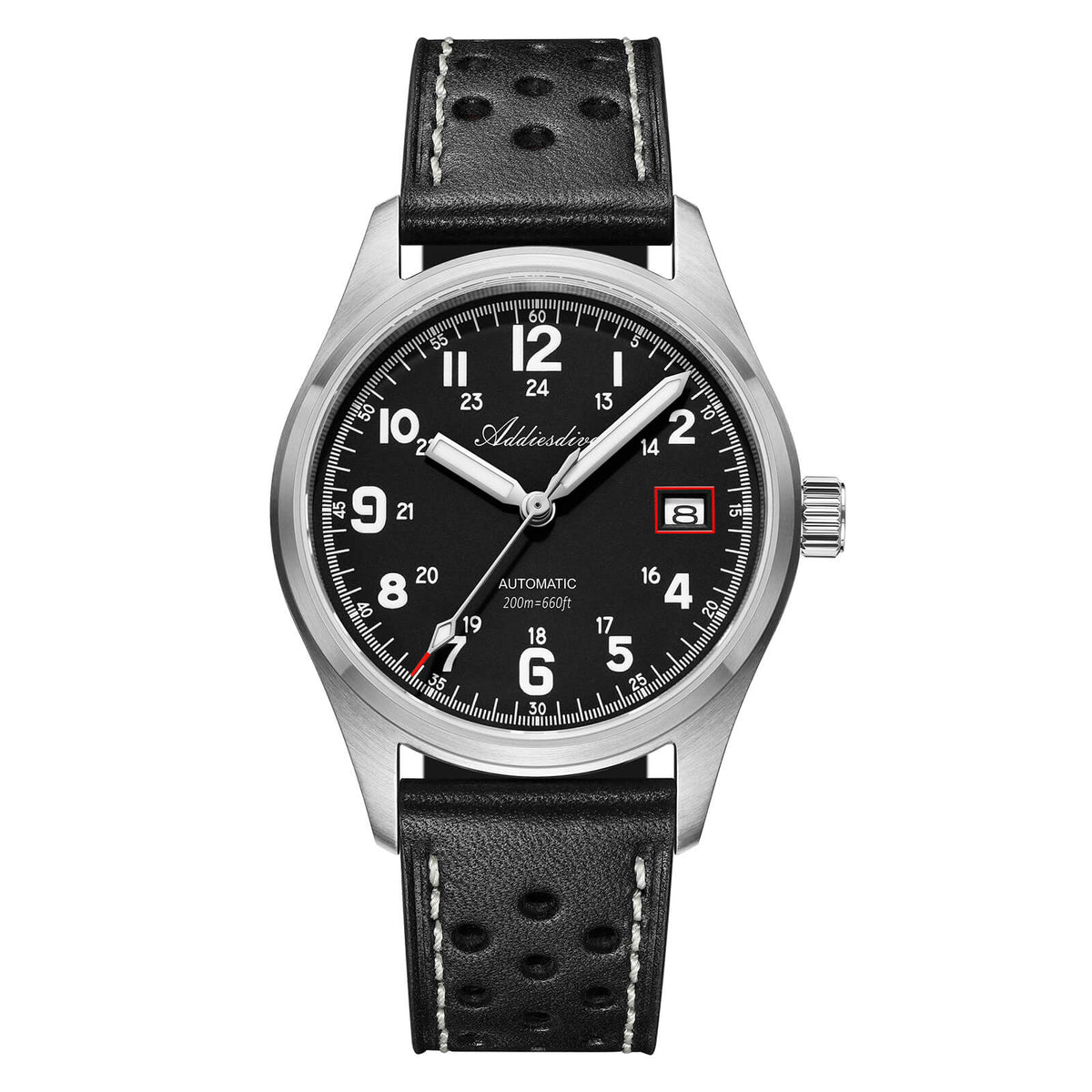 🔥SALDI D'AUTUNNO 🔥ADDIESDIVE 39mm Orologio Explore NH35 Automatico AD2070 nero Cinturino in pelle
