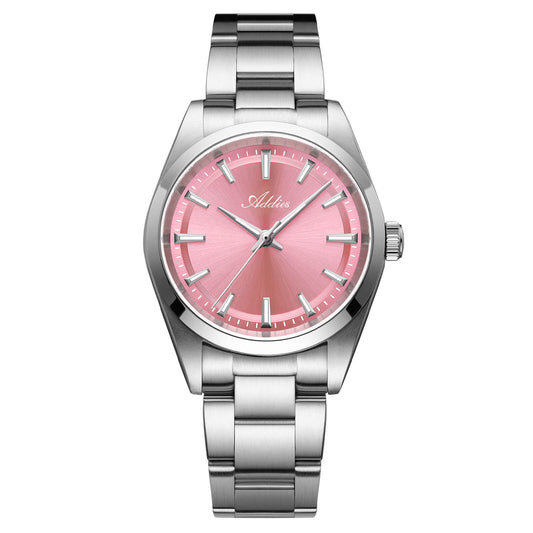 Addiesdive AW25908 Orologio da Donna al Quarzo 31mm con Quadrante Sunburst e Vetro Zaffiro Pink