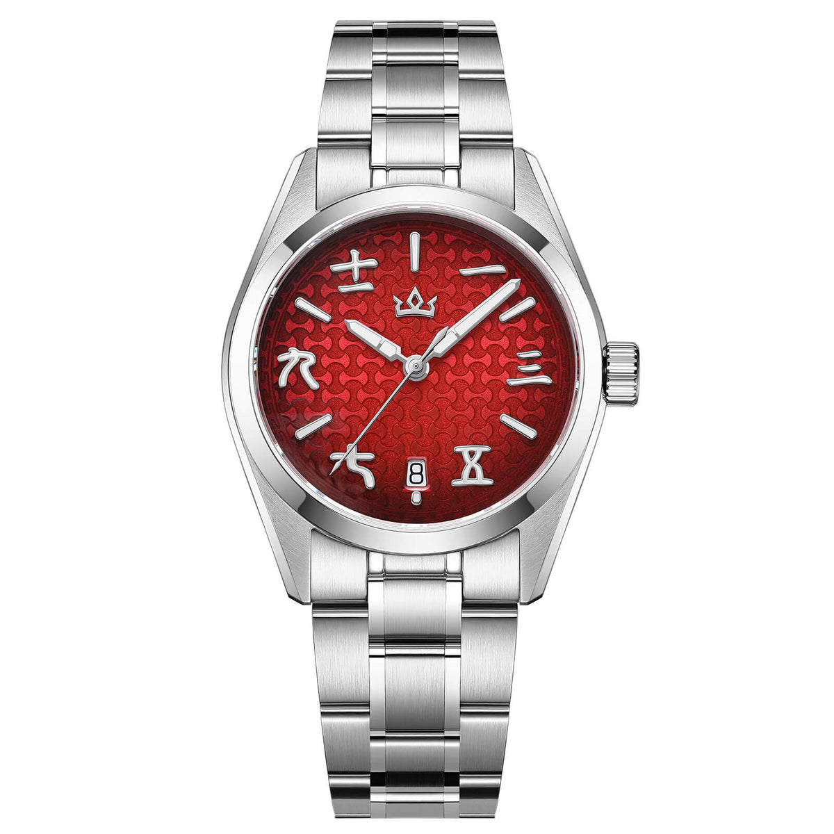 🔥SALDI D'AUTUNNO 🔥 Orologio automatico AddiesKIN K011 da 38 mm con quadrante a motivo "lingotto" e movimento 9015 RedBlue and red