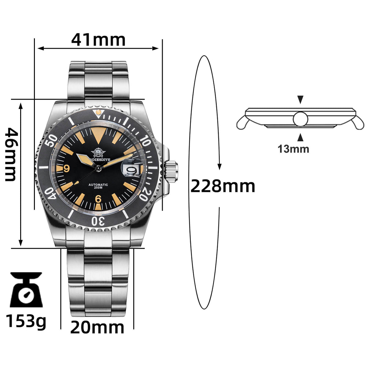 ★Speciale Capodanno★ADDIESDIVE Orologio Subacqueo Retro Sword Sub NH35 AD2064