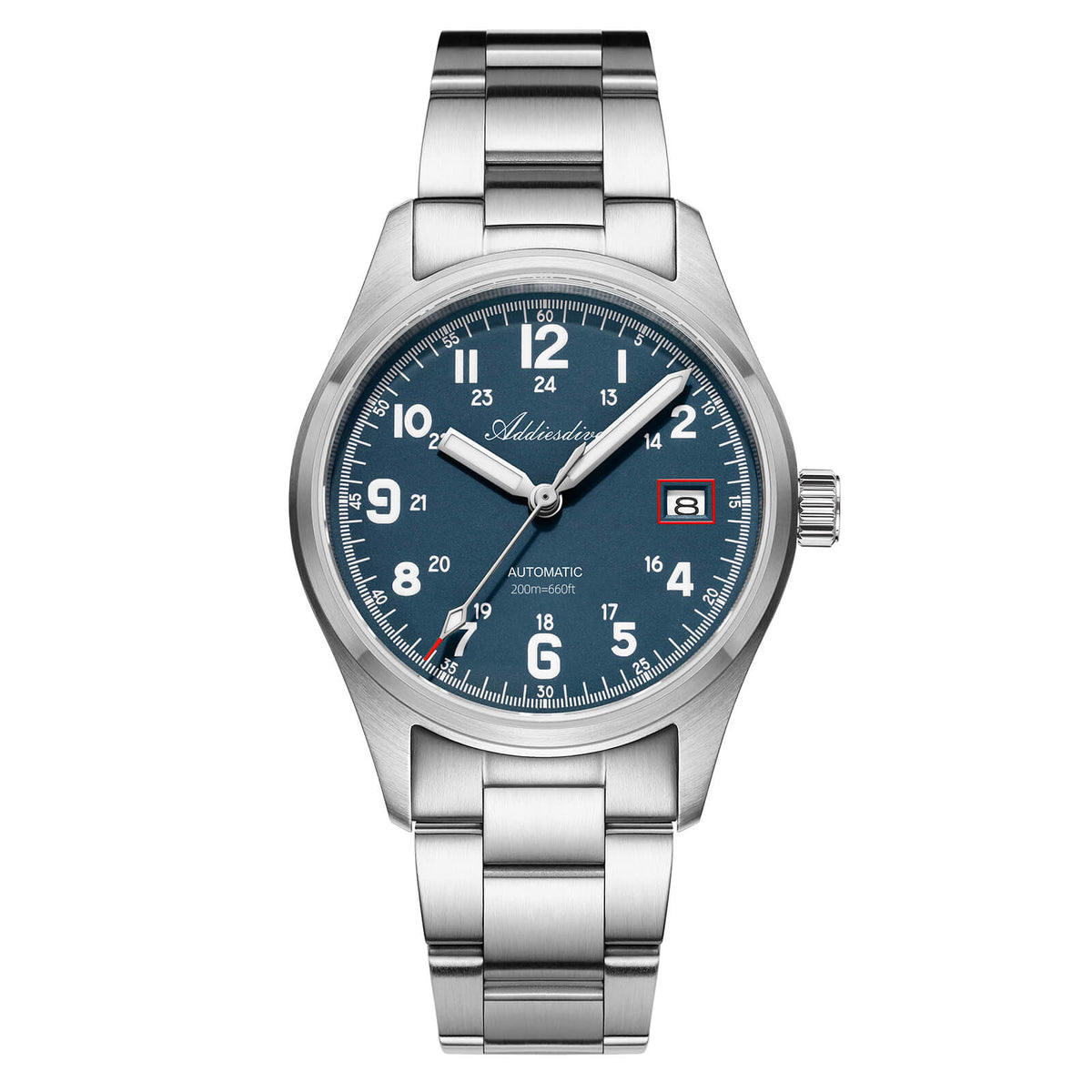 🔥SALDI D'AUTUNNO 🔥ADDIESDIVE 39mm Orologio Explore NH35 Automatico AD2070 blu Cinturino in acciaio