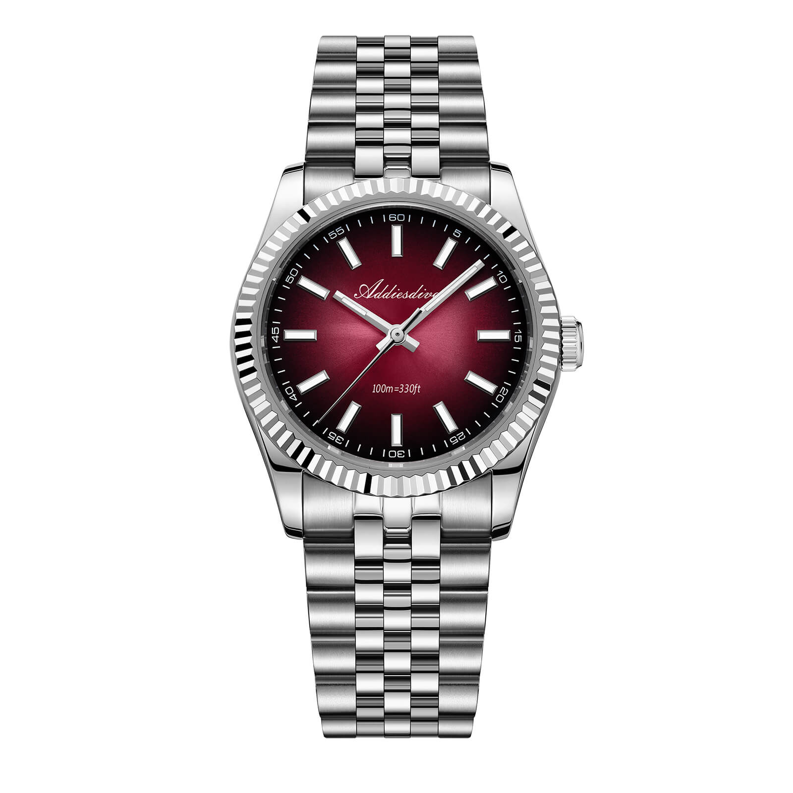 ADDIESDIVE Giappone VH31 Orologio al quarzo AD2515 per uomo Cassa da 36 mm Blu Lume Vetro a cupola Cinturino in acciaio 316L Corona a ve 100M Impermeabile  1511