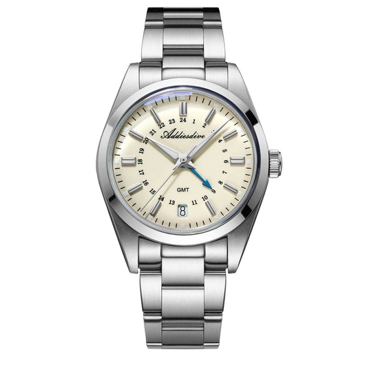 ★Saldi Anniversario★ADDIESDIVE Orologio al Quarzo GMT Elegance Collection AD2065 Beige