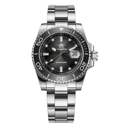 ADDIESDIVE 41 mm Orologio Subacqueo al Quarzo da AD2089 Nero Cinturino in acciaio