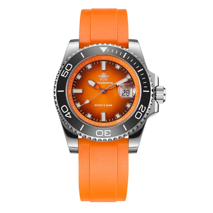 ADDIESDIVE 41 mm Orologio Subacqueo al Quarzo da AD2089 Arancione Cinturino in silicone