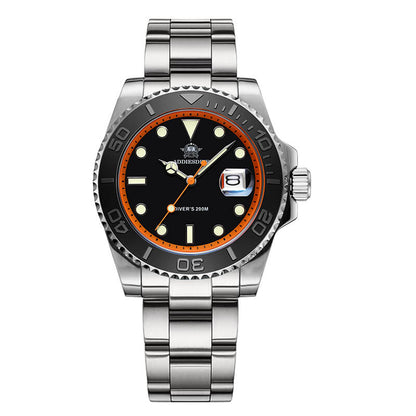 ★Saldi Anniversario★ADDIESDIVE Orologio Sportivo al Quarzo da 41 mm Impermeabile 200 m (AD2040) colore arancione nero Cinturino in acciaio