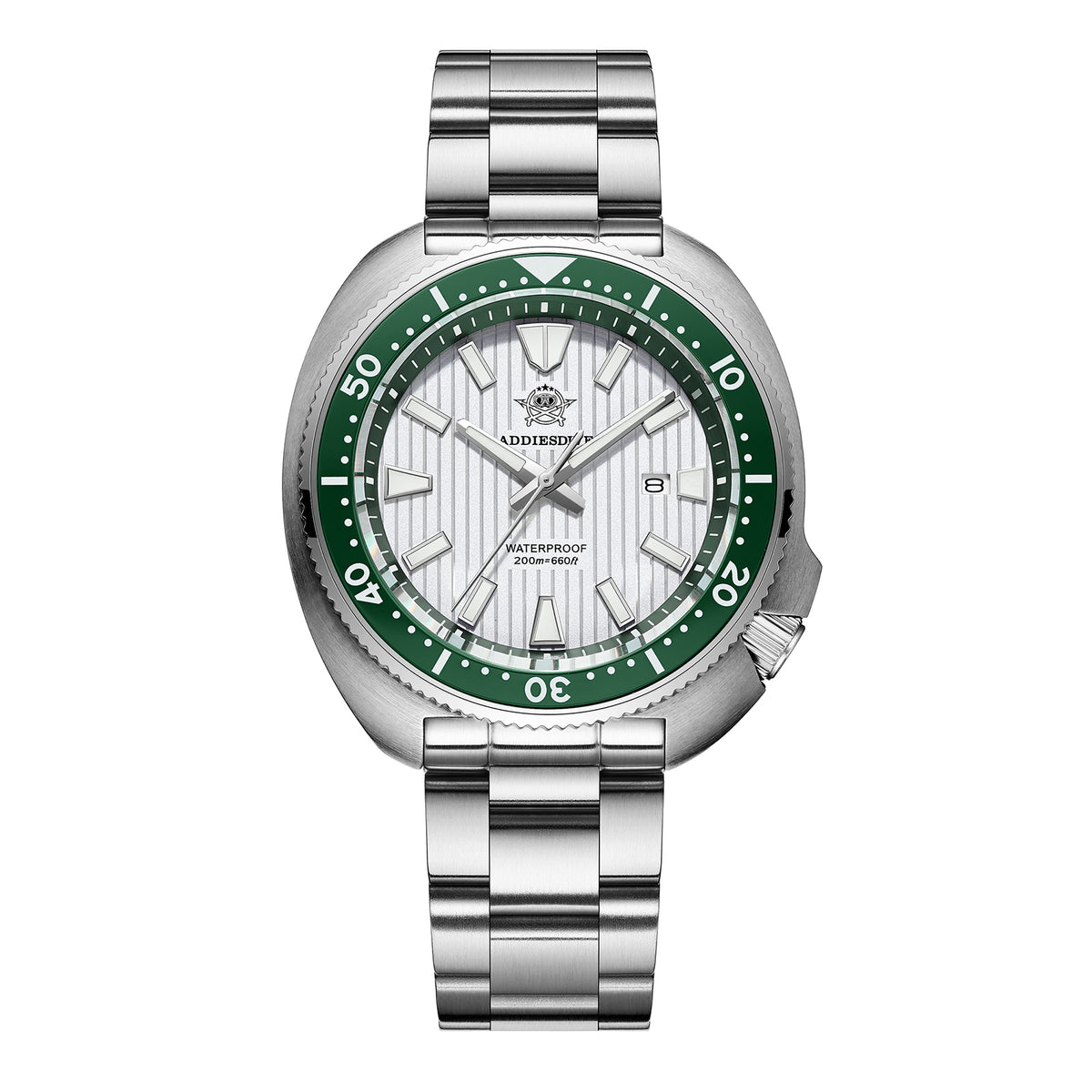 ★Offerta speciale★ Orologio subacqueo al quarzo da uomo Addiesdive Turtle 41 mm AD2507 Verde