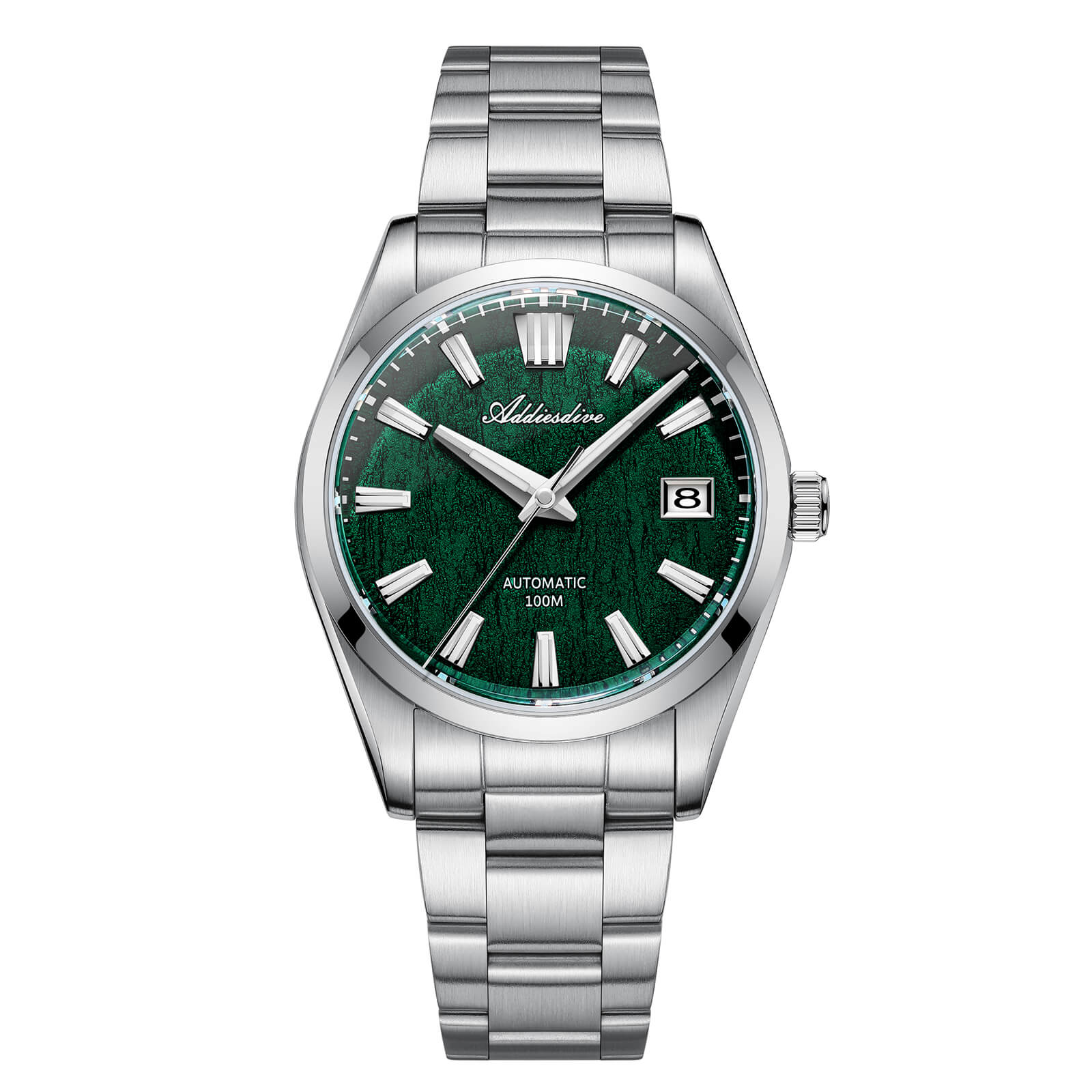 ADDIESDIVE 39mm Orologio Automatico NH35 con Quadrante 3D Bark Texture da AD2075 Verde