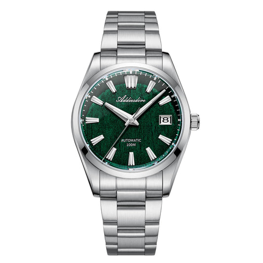 ADDIESDIVE 39mm Orologio Automatico NH35 con Quadrante 3D Bark Texture da AD2075 Verde