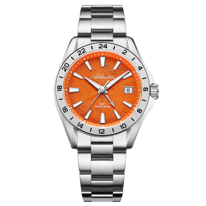 🔥SALDI D'AUTUNNO 🔥 ADDIESDIVE Orologio GMT al quarzo da 38 mm con movimento RONDA 515 (AD2548) Arancione