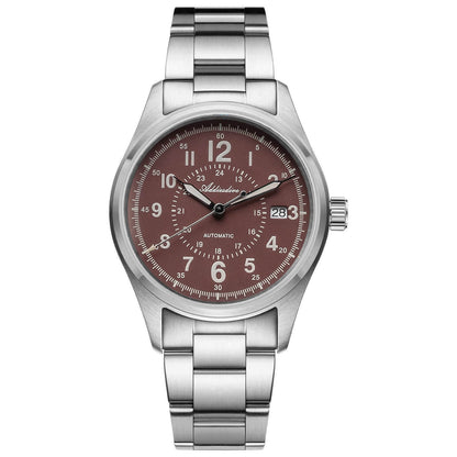 ADDIESDIVE Orologio automatico in cristallo di zaffiro da 39 mm Orologio da campo AD2074 marrone