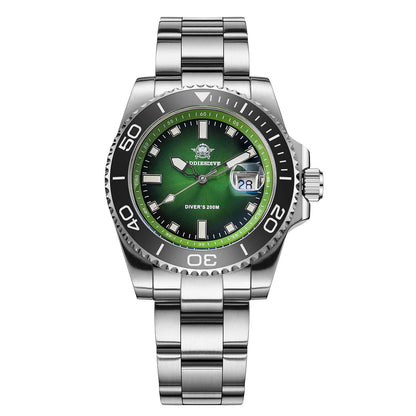 ADDIESDIVE 41 mm Orologio Subacqueo al Quarzo da AD2089 Verde Cinturino in acciaio