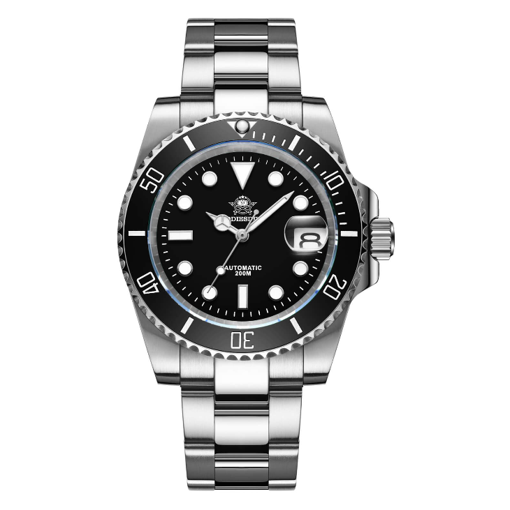 ADDIESDIVE Orologio subacqueo automatico da uomo, subacqueo 200 m, NH35A/8215 (H3AC) nero