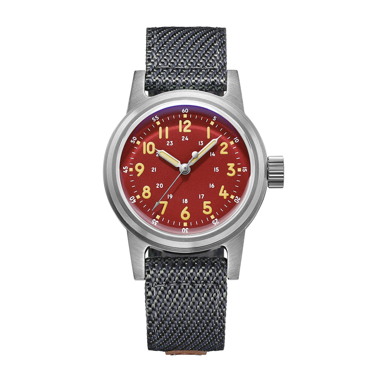 ★Magazzino Italia★ADDIESDIVE Orologio meccanico vintage 36mm AD2076 Rosso