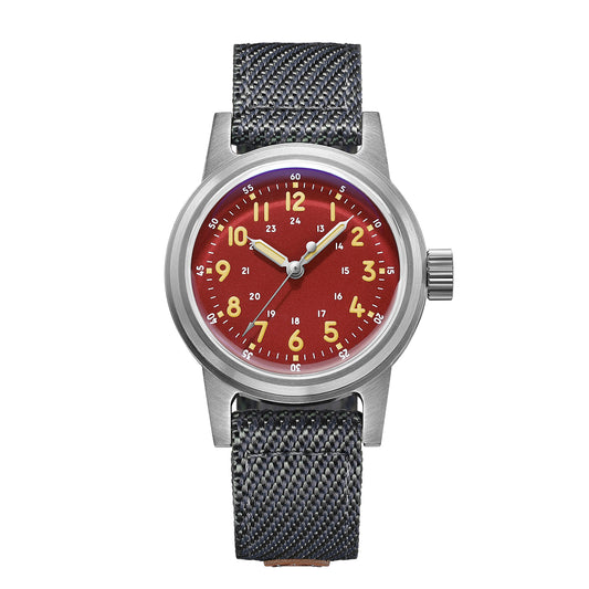 ★Magazzino Italia★ADDIESDIVE Orologio meccanico vintage 36mm AD2076 Rosso