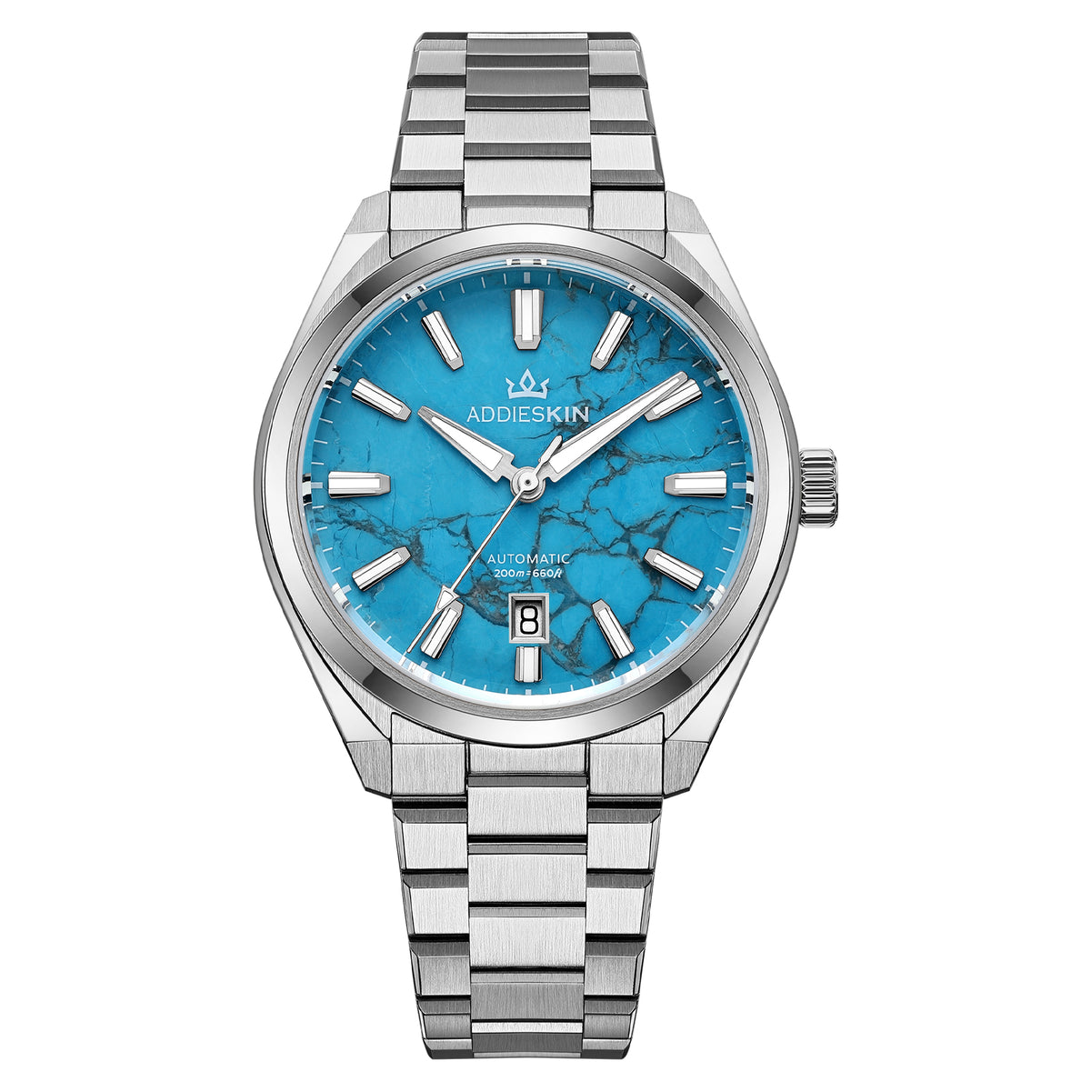 🔥SALDI D'AUTUNNO 🔥 Orologio automatico di lusso AddiesKIN K010 da 40 mm con quadrante in pietra naturale e movimento Miyota 9015 Black and blue