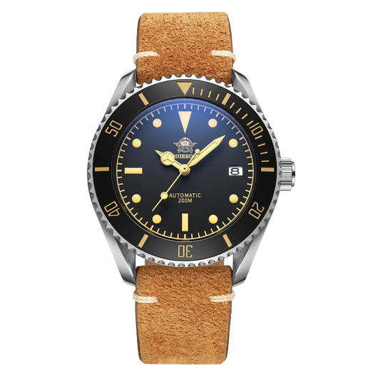 ★Magazzino Italia★ADDIESDIVE® Orologio subacqueo automatico in pelle AD2101