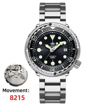 ★Magazzino italiano★ Orologio subacqueo meccanico automatico ADDIESDIVE® Tuna Series, impermeabile fino a 300 m, nero (Modello: AD2522)