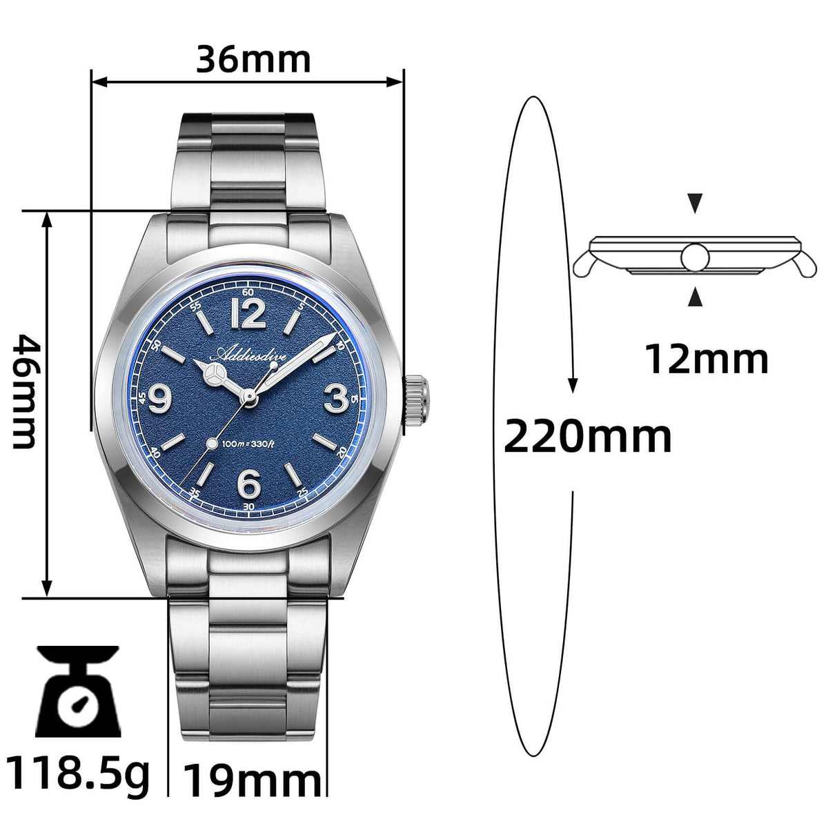 ★Saldi Anniversario★Orologio da campo al quarzo ADDIESDIVE 36mm VH31 AD2518