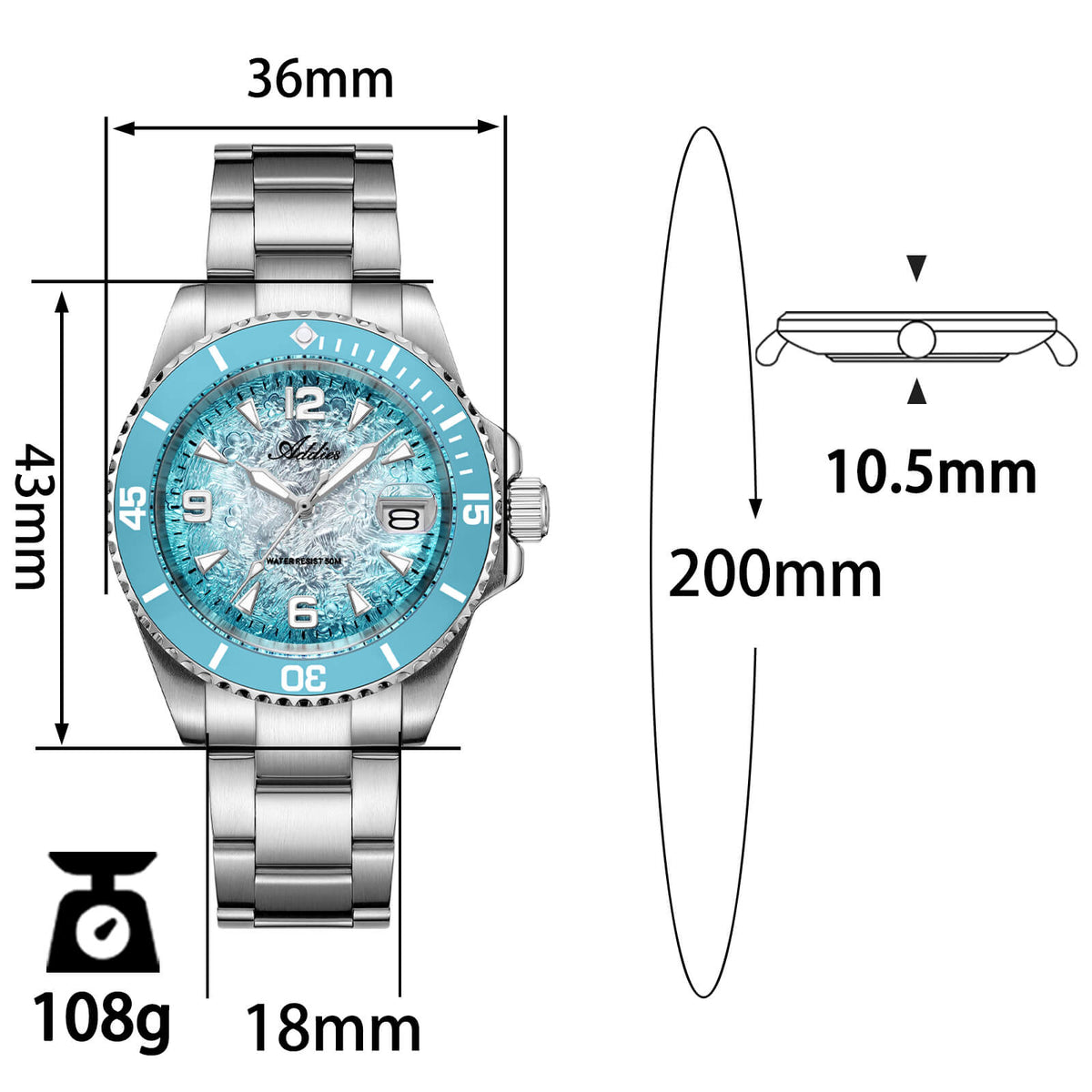 ADDIES AW25914 Orologio Uomo 36mm | Quarzo Giapponese