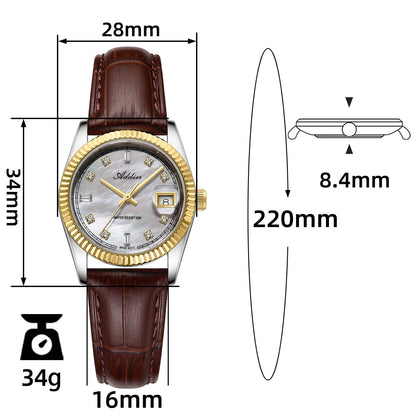 ★Nuovi Arrivi★Orologio da donna Addies da 28 mm con movimento al quarzo di lusso, modello AW25905