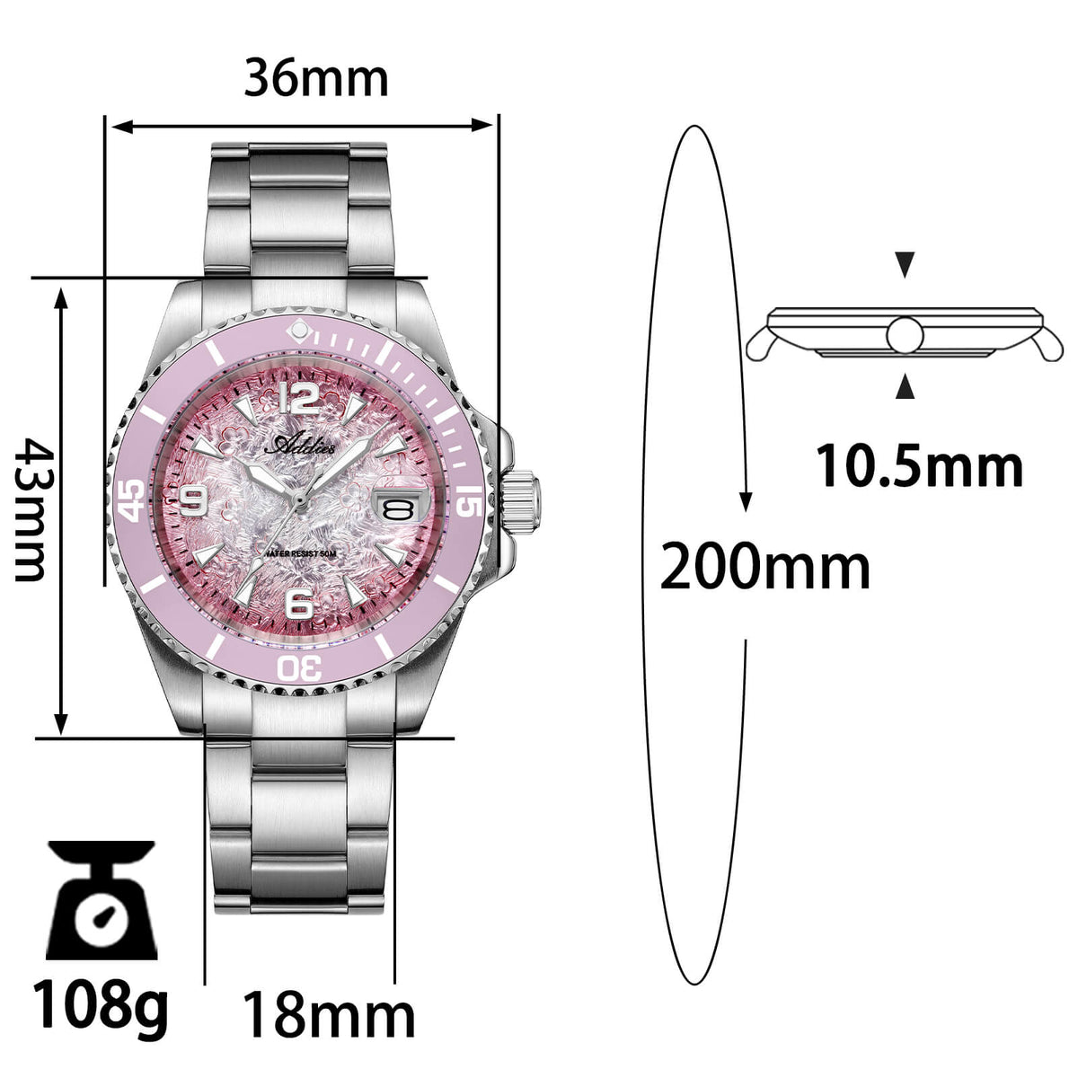 ADDIES AW25914 Orologio Uomo 36mm | Quarzo Giapponese