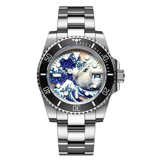 ADDIESDIVE Orologio Subacqueo Great Wave Sub (H3AC-Surf) nero