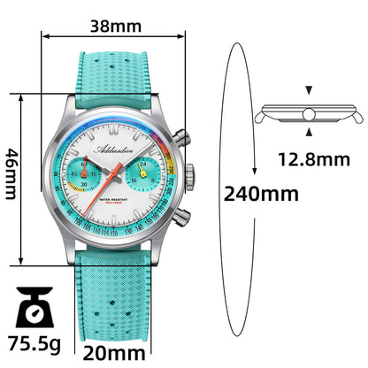 ★Saldi Anniversario★Orologio cronografo ADDIESDIVE VK64 da 38 mm ispirato alle corse AD2529