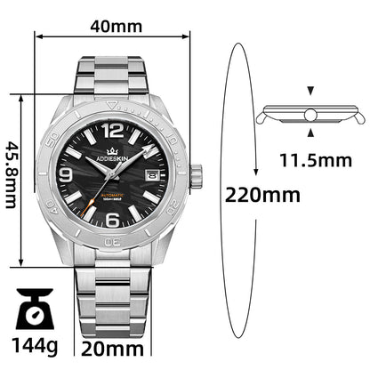 Orologio da uomo automatico AddiesKIN K007 “Carbon Luxe” con movimento 9015