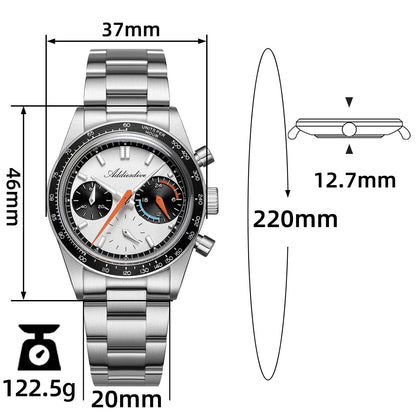 🔥SALDI D'AUTUNNO 🔥 Orologio cronografo al quarzo ADDIESDIVE 37 mm VK63 da corsa AD2539