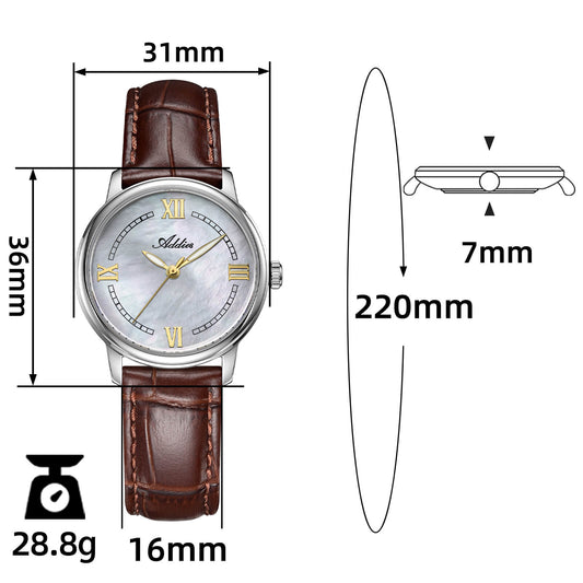 Orologio da Donna di Lusso Addies 31mm in Acciaio Inossidabile al Quarzo AW25906