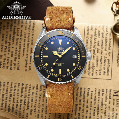 🔥SALDI D'AUTUNNO 🔥ADDIESDIVE® Orologio subacqueo automatico in pelle AD2101