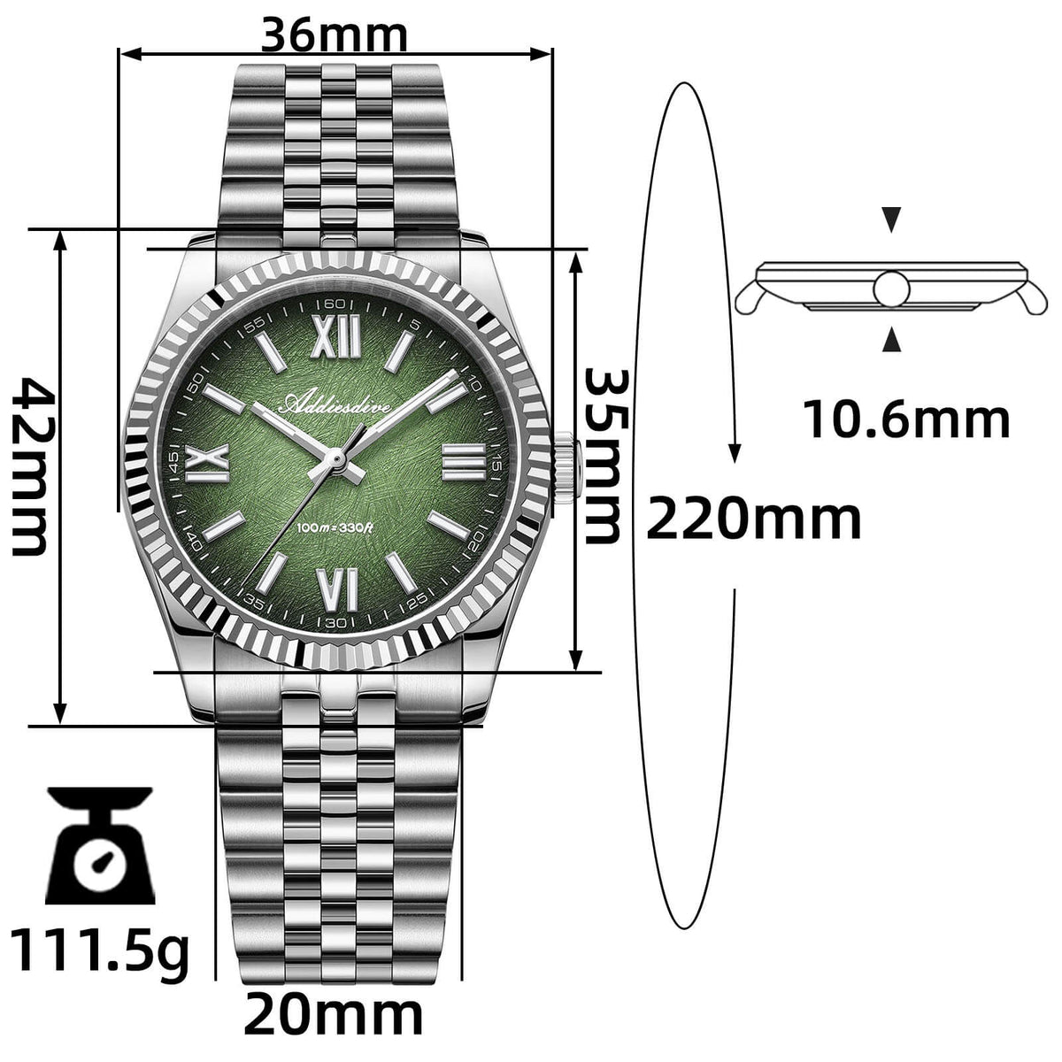 ★Saldi Anniversario★ADDIESDIVE Orologio da Uomo DJ Homage da 36 mm AD2512