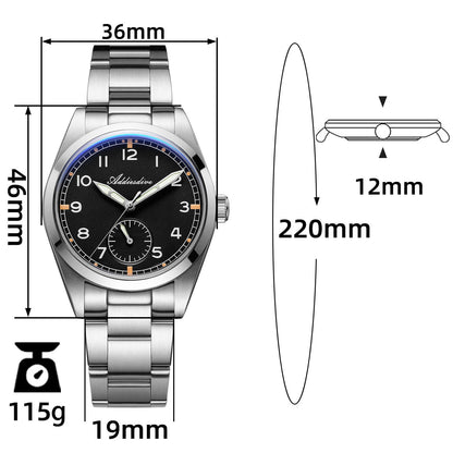 ★Speciali settimanali★Orologio da pilota vintage ADDIESDIVE 36 mm VH60 (AD2099)