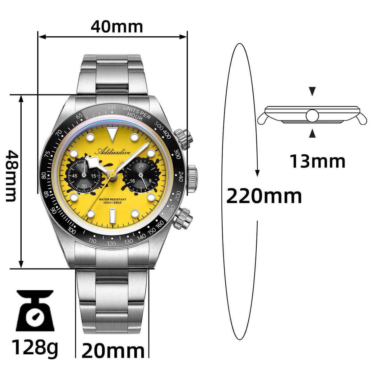 🔥SALDI D'AUTUNNO 🔥 Orologio cronografo ADDIESDIVE 40 mm VK64 AD2520