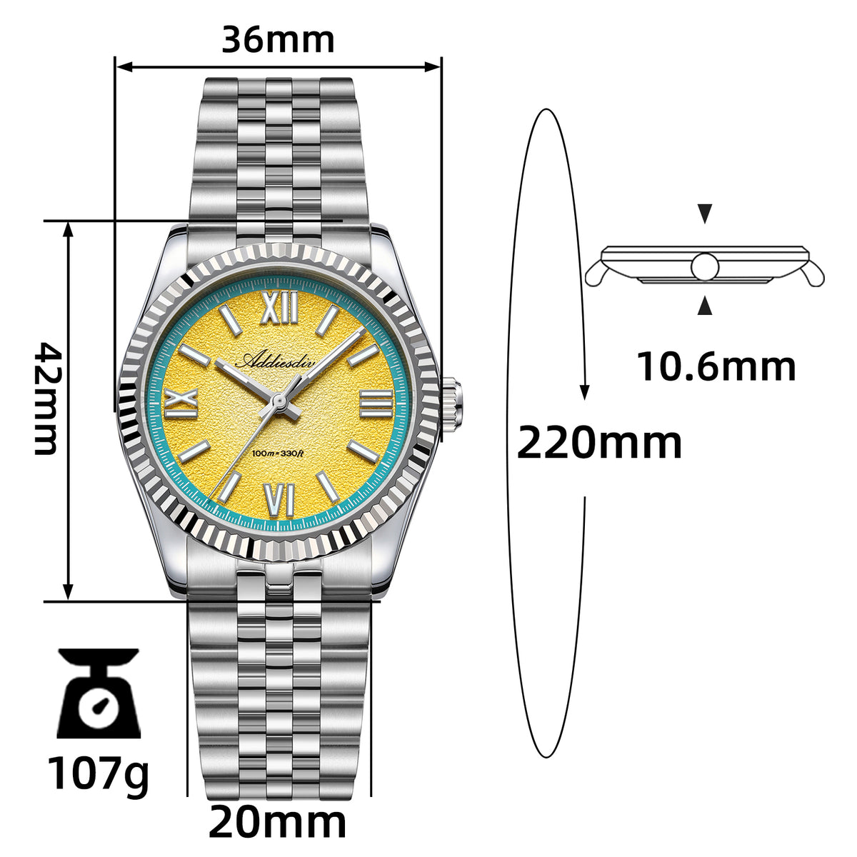 Orologio al quarzo ADDIESDIVE 36mm VH31 Summer Edition AD2535