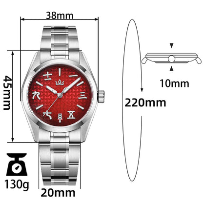 🔥SALDI D'AUTUNNO 🔥 Orologio automatico AddiesKIN K011 da 38 mm con quadrante a motivo "lingotto" e movimento 9015