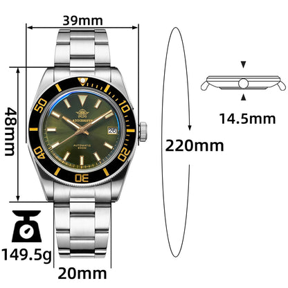 Addiesdive Orologio da Uomo Retro Sub 39mm NH35 AD2084