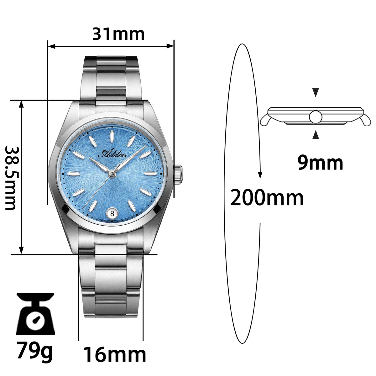 🔥SALDI D'AUTUNNO 🔥 Orologio da donna di lusso al quarzo Addies da 31 mm AW25907
