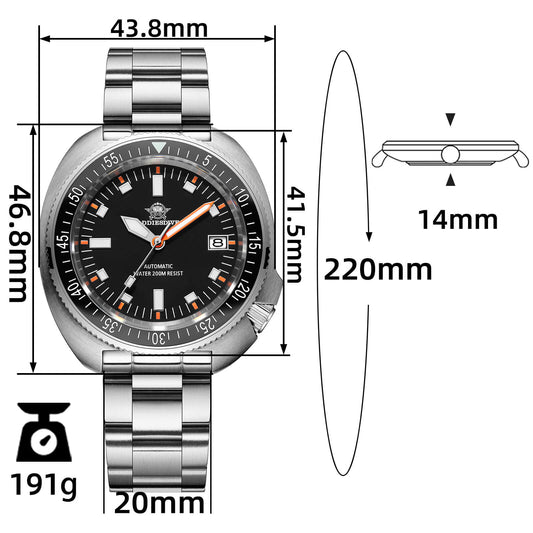 ★Saldi Anniversario★ADDIESDIVE Orologio Subacqueo Retro Captain Willard AD2081