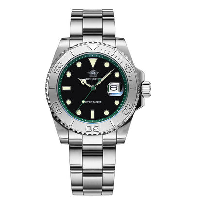 ★Saldi Anniversario★ADDIESDIVE Orologio Sportivo al Quarzo da 41 mm Impermeabile 200 m (AD2040) verde argento Cinturino in acciaio