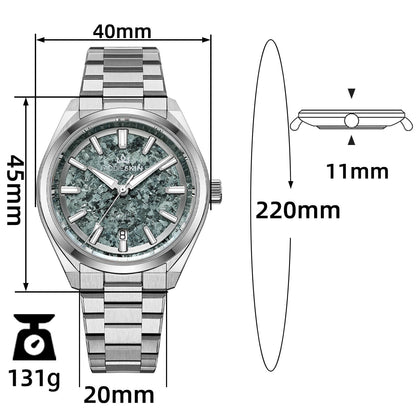 🔥SALDI D'AUTUNNO 🔥AddiesKIN Orologio Automatico di Lusso K006 – 40mm, Quadrante in Titanio Cristallizzato, Movimento Miyota 9015