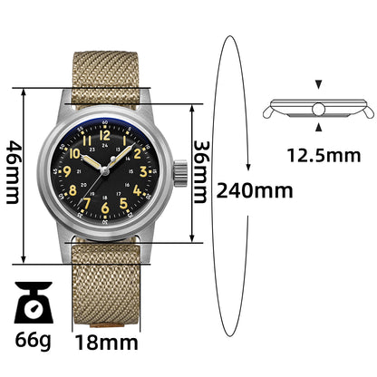★Magazzino Italia★Orologio meccanico vintage ADDIESDIVE 36mm AD2076
